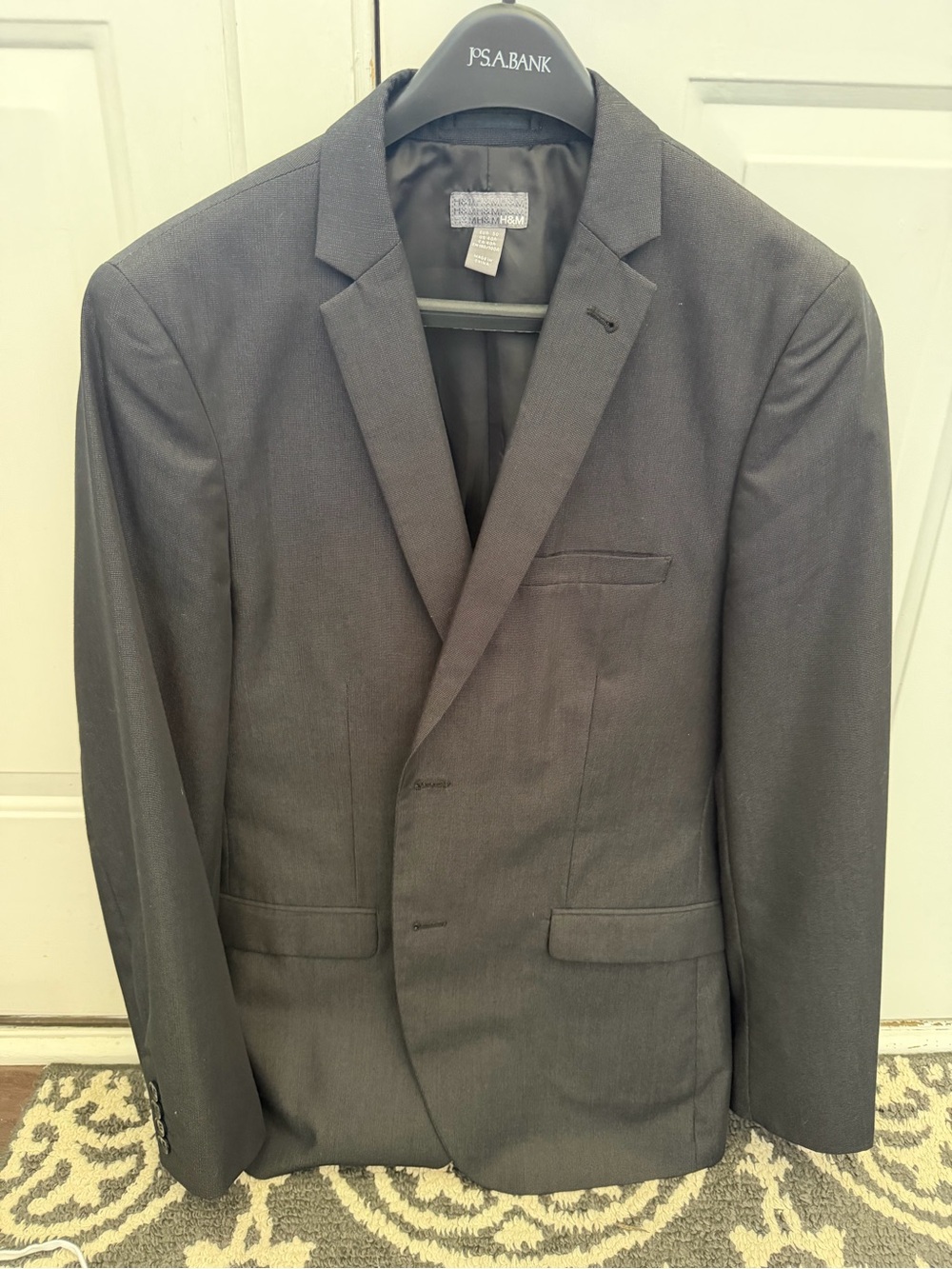 H&M Men's Dark Gray Slim Single-Breasted Suit